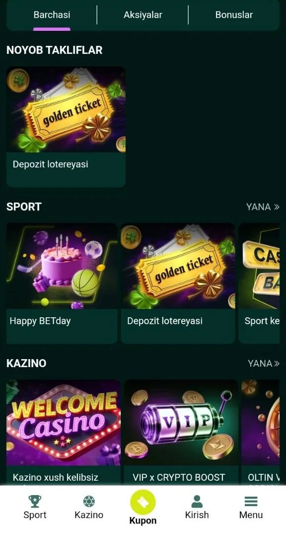 SpinBetter bonusi va aksiyalar boʻlimi